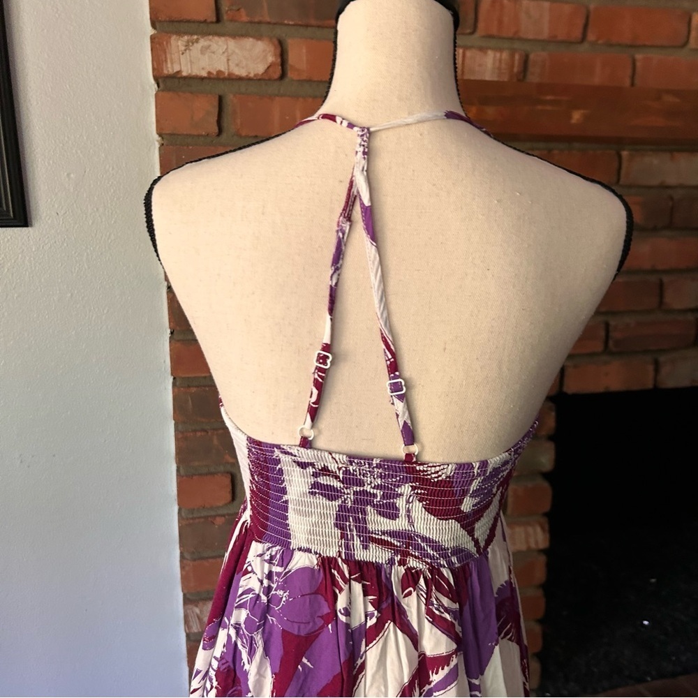 Free People Intimately Heat Wave Printed Maxi Slip Dress in Purple Sz XS - Picture 8 of 9